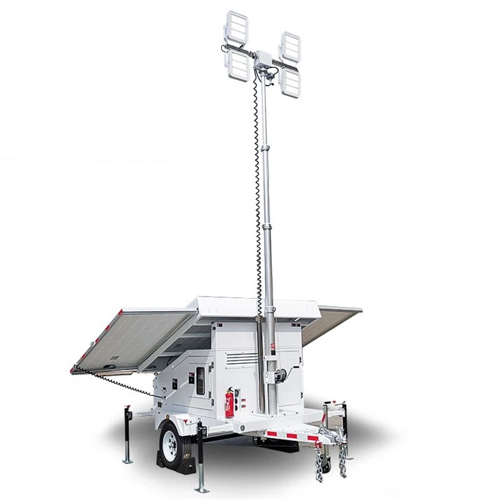 Mobile Solar Light Trailer With Four Solar Panels