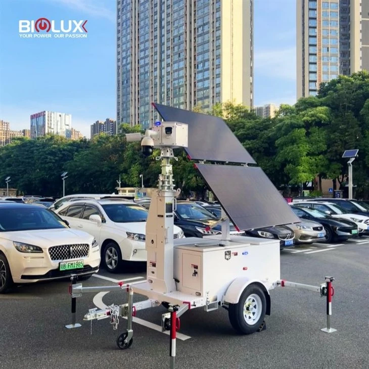 Solar Mobile CCTV Trailer Off-grid Security Tower