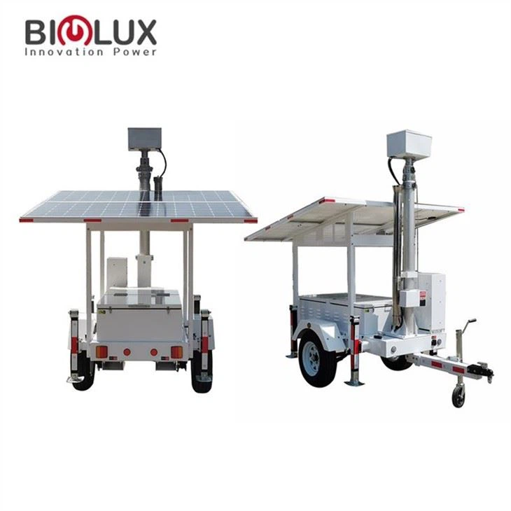 Mobilní solární bezpečnostní přívěs s lithiovou baterií