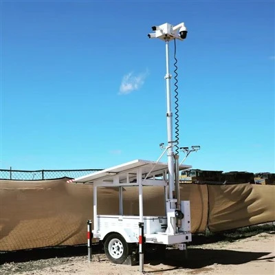 2*435W Mobile Solar CCTV Trailer With AC Charger
